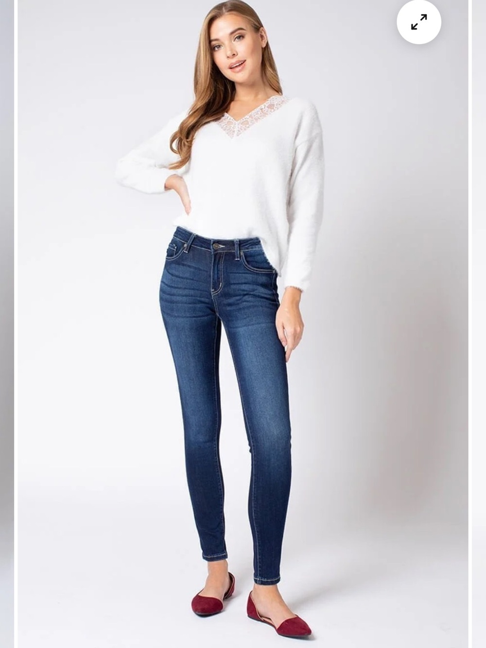 Kancan Midrise Dark Wash Skinny Jean